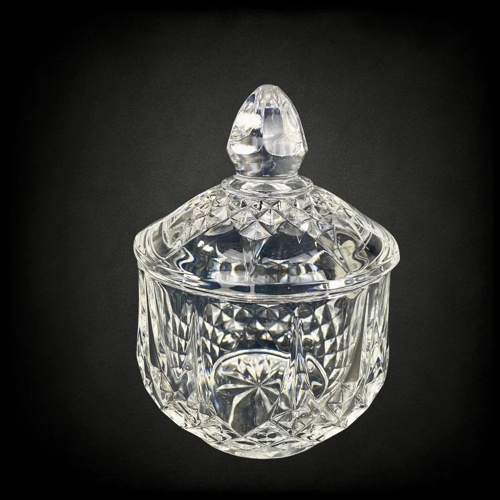 Cristal d'Arques Longchamp Crystal Creamer Sugar Set Boxed 1970s Vintage